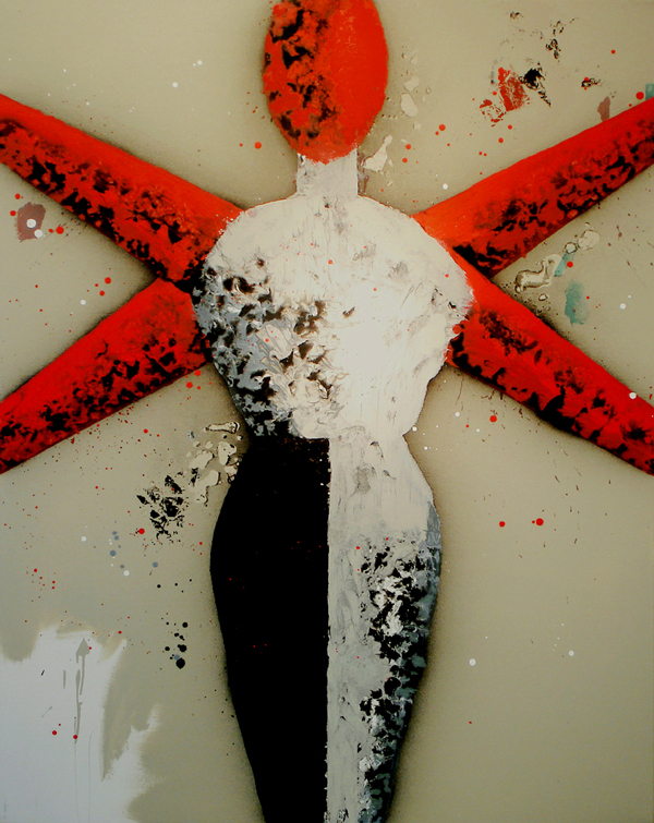 IV. Ocho brazos (Cruz). Serie Post-Supremática. 2006. Óleo sobre lienzo. 152,5 x 122 cm.